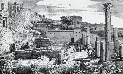 Ruins of Temple of Vespasian in Brescia