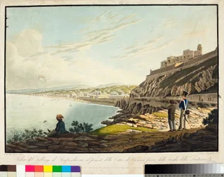 View of the district of Sampierdarena west of Genoa, from the lighthouse