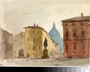 View of the Square of the Church Santa Annunziata, Florence