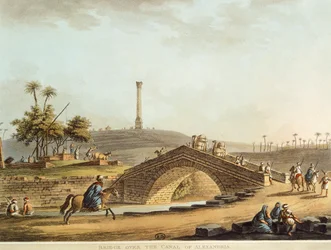 Bridge over Alexandria Canal, Engraving by Luigi Mayer