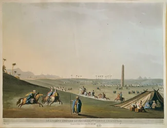 Nomads and the obelisk at Materieh (Old Heliopolis, or the City of the Sun)