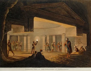 View of the Catacombs at Alexandria from Views in Egypt by Luigi Mayer, Engraving
