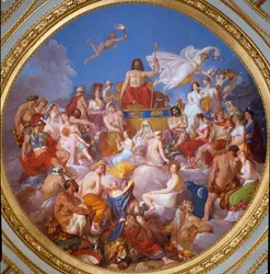 The Council of the Gods (or Assembly of the Gods): Zeus on Olympus surrounds divinities