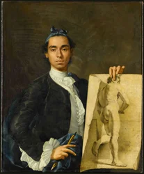 Self-portrait Holding an Academic Study
