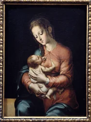 The Virgin and Child, painting by Luis de Morales (1500-1586), 16th century, 0.84 x 0.64 m, Madrid, Prado Museum