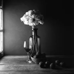 Dark Still Life Flowers