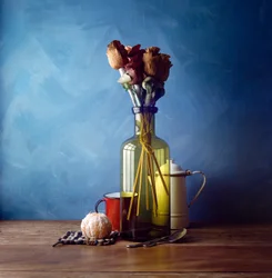Dried Flowers and Orange