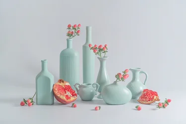 Blue Vases Pomegranate Display