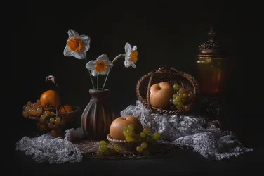 Daffodils Fruit Still Life