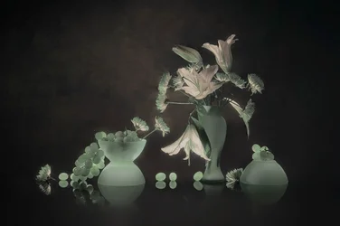 Glowing Lilies and Grapes