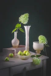Green Figs, Pink Vases