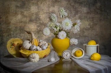 Lemons Dahlias Harvest
