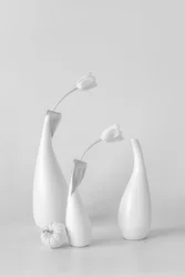 Minimalist White Tulips