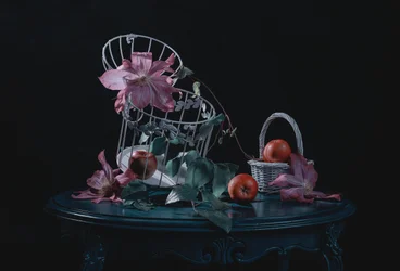 Moody Apples and Clematis