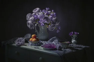 Moody Purple Floral Still Life