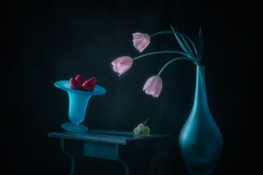 Pink Tulips and Strawberries