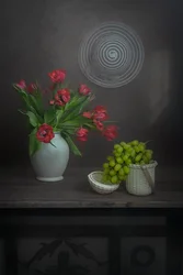 Red Tulips, Green Grapes