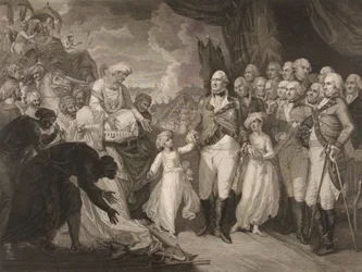 The Marquis Cornwallis receiving the Hostage princes, sons of Tippoo Sultan