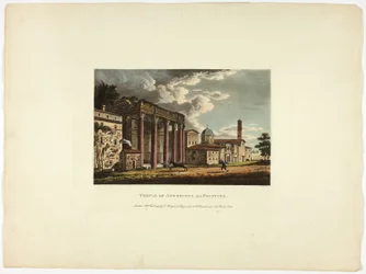 Temple of Antoninus and Faustina, plate thirty-six from the Ruins of Rome