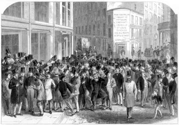 Kerbstone Stockbrokers in New York, 1864