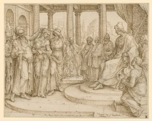 Thou Shalt Not Bear False Witness against Thy Neighbour. Susanna Before the Judge, Preliminary Drawing for Plate 8 of the “Ten Commandments”