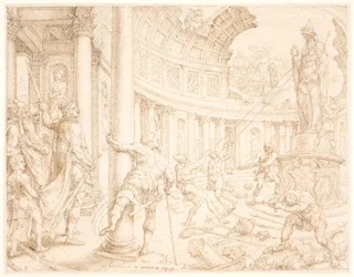 Josiah Orders the Destruction and Recarving of the Stone Pillars of Astarte, Chemosh, and Milcom