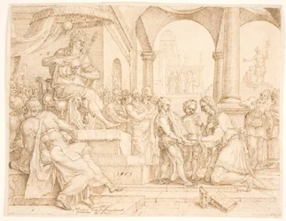 The State Scribe Shaphan Reads the Book of the Law to King Josiah, Who Tears His Clothes