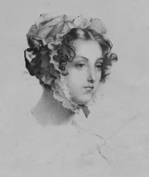 Woman wearing a bonnet, 1820s