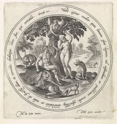 Eve Offering the Forbidden Fruit to Adam (History of Adam and Eve)