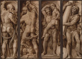 Saturn Devouring a Child; Hercules Slaying the Hydra; Hercules Lifting Antaeus; Hercules Erecting the Columns of Calpe and Abyla