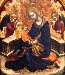 Virgin of Humility Between Two Musician Angels (detail)