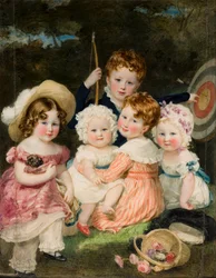 Portrait of the five eldest children of the 2nd Earl of Bradford (1789-1865)