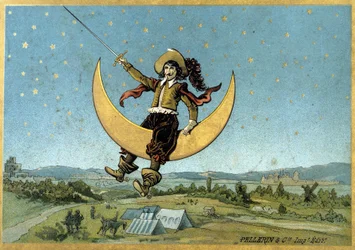 Illustration of Cyrano de Bergerac in his novel “The Other World”