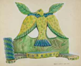 Painted Wooden Sconce, c. 1939