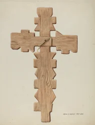 Penitente Cross, Carved Wood