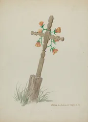 Wooden Cross used as Headstone