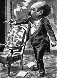 Jose Dupuis (1831-1900), actor, fantasy comedian. Cartoon by the cartoonist Manuel Luque. In 