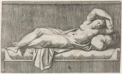 Cleopatra Half-Naked Lying on a Bed