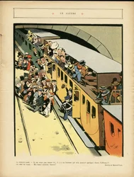 Illustration of Marcel Capy in Le Rire, 03/09/10 - The Satire - Architecture Urban Planning, Train Railway, Bridge