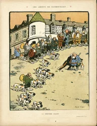 Illustration of Marcel Capy in Le Rire, 22/02/13 - Les farewell de Rambouillet - Hunting hunter, President of the Republic, Rambouillet - Fallieres Armand