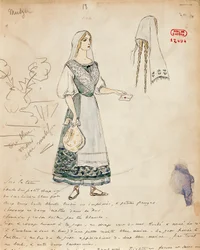 Sketch of Costume for Michaela for Carmen by Georges Bizet