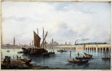 The Bridge over the lagoon in the 
