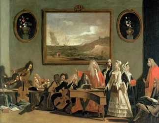 Rehearsal of an Opera, Said to be Pyrrhus and Demetrius, Held in the Practice Room at Haymarket Theatre