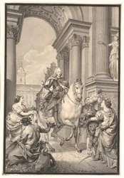 Study for the Painting: Denmark and Norway Pay Homage to Chr. VI (burned with Christiansborg 1794)