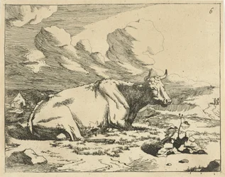Lying Cow, in Profile (series title: Cows and Bulls)