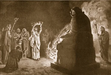 A Phoenician Sacrifice to Moloch, illustration from 