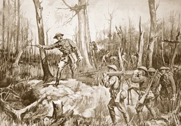 Captain (Temporary Lieutenant-Colonel) R.B. Barker Organizing the Defences of a Wood