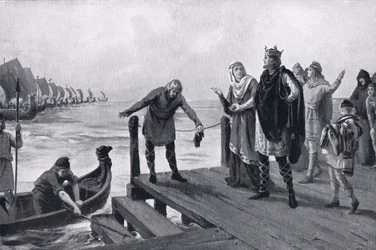 Edgar the Peaceable Holding a Naval Review AD 973