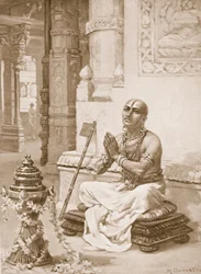 Ramanuja contemplating his philosophy of the one personal God