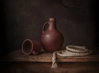 Clay Jug with Rope